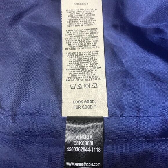 Reaction Kenneth Cole Vest Boy's Sz 10 blue polyester fabric windowpane plaid - Picture 3 of 4